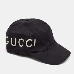 Gucci Black Loved Embroidered Canvas Baseball Cap M