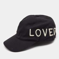 Gucci Black Loved Embroidered Canvas Baseball Cap M