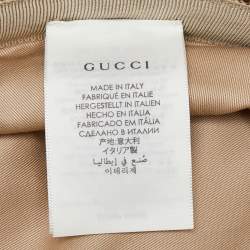 Pre Owned Gucci Brown Logo Monogram Canvas Leather Trim Bucket Hat XXL