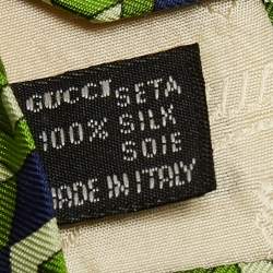 Gucci Green Cube Printed Silk Tie