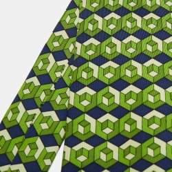 Gucci Green Cube Printed Silk Tie