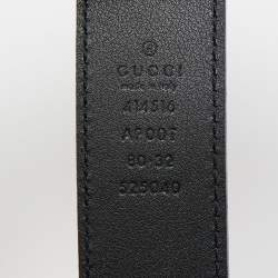 Gucci Black Leather Double G Buckle Belt 80CM