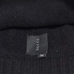 Pre Owned Gucci Black Rib Cashmere Knit Beanie S