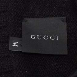 Pre Owned Gucci Black Rib Cashmere Knit Beanie S