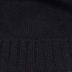 Pre Owned Gucci Black Rib Cashmere Knit Beanie S