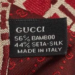 Gucci Red Patterned Bamboo & Silk Tie