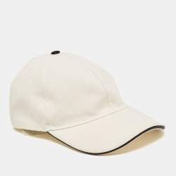 Gucci White GG Embroidered Cotton Baseball Cap Size M