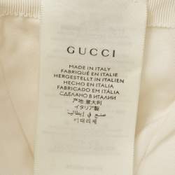 Gucci White GG Embroidered Cotton Baseball Cap Size M