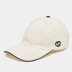 Gucci White GG Embroidered Cotton Baseball Cap Size M