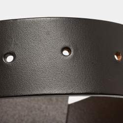 Gucci Dark Brown Leather Interlocking G Buckle Belt 85CM