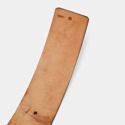 Pre Owned Gucci Black Leather Interlocking G Buckle Belt 95 CM