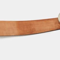 Pre Owned Gucci Black Leather Interlocking G Buckle Belt 95 CM