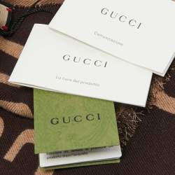 Gucci Brown/Beige GG Jacquard Wool and Silk Muffler