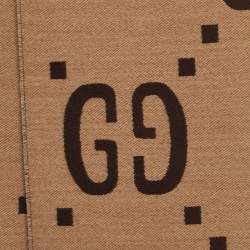 Gucci Brown/Beige GG Jacquard Wool and Silk Muffler