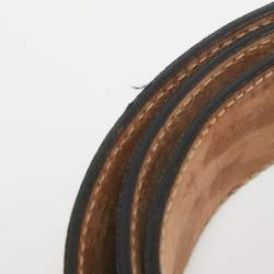 Pre Owned Gucci Purple GG Imprime Canvas Interlocking G Buckle Belt 90CM