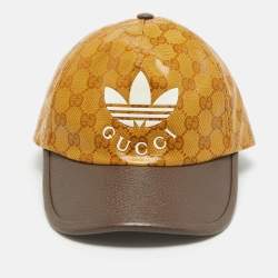 Pre Owned Gucci X Adidas Yellow GG Coated Canvas Baseball Cap XS