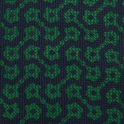 Pre Owned Gucci Green/Blue Jacquard Silk Traditional Tie