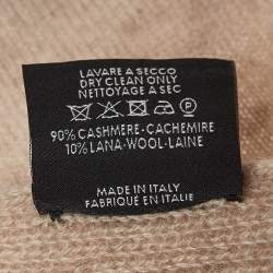Gucci Beige Striped Edge Cashmere Blend Muffler 