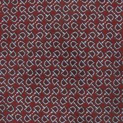 Pre Owned Gucci Burgundy Jacquard Silk Tie