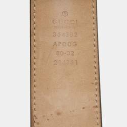 Pre Owned Gucci Black Leather Buckle Belt 80CM