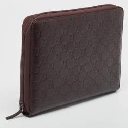 مملوكة مسبقًا Gucci Dark Brown Guccissima Leather Agenda Cover