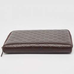 مملوكة مسبقًا Gucci Dark Brown Guccissima Leather Agenda Cover