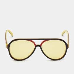 Gucci Yellow/Multicolor Tinted GG0270S Pilot Sunglasses 