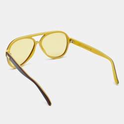 Gucci Yellow/Multicolor Tinted GG0270S Pilot Sunglasses 