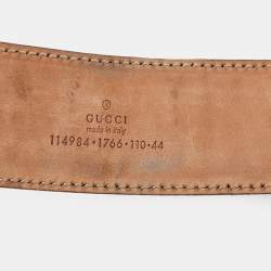 Pre Owned Gucci Dark Brown Guccissima Leather Interlocking G Belt 110CM