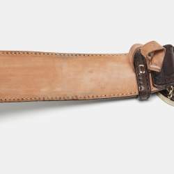 Pre Owned Gucci Dark Brown Guccissima Leather Interlocking G Belt 110CM