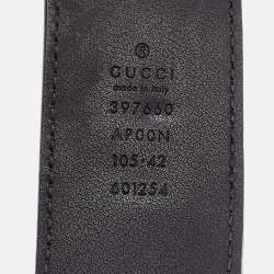 Pre Owned Gucci Black Leather GG Marmont Belt 105CM