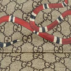 Gucci Beige GG Snake Print Canvas & Mesh Baseball Cap S
