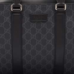 Gucci Black GG Supreme Canvas and Leather Briefcase Bag