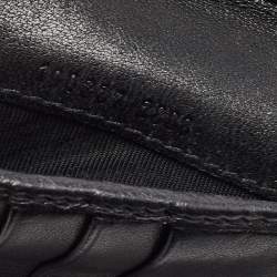 Pre Owned Gucci Black Microguccissima Leather Logo Trifold Wallet
