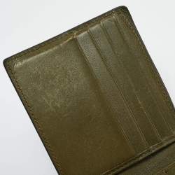 Gucci Green Crocodile Bifold Compact Wallet