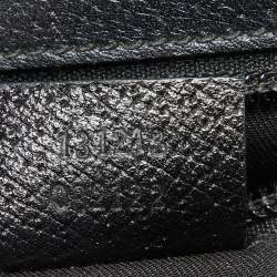 Gucci Black Leather Flap Wristlet Pouch