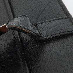 Gucci Black Leather Flap Wristlet Pouch