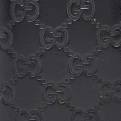 Pre Owned Gucci Black Guccissima Leather Bifold Long Wallet