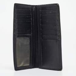 Pre Owned Gucci Black Guccissima Leather Bifold Long Wallet