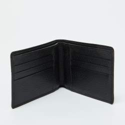 Gucci Black Leather Web Bifold Wallet