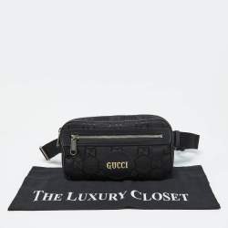 Gucci Black GG Econyl Nylon and Leather Off the Grid Belt Bag