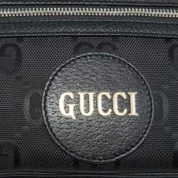 Gucci Black GG Econyl Nylon and Leather Off the Grid Belt Bag