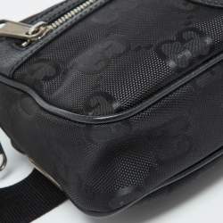 Gucci Black GG Econyl Nylon and Leather Off the Grid Belt Bag