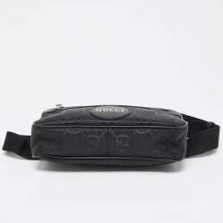 Gucci Black GG Econyl Nylon and Leather Off the Grid Belt Bag