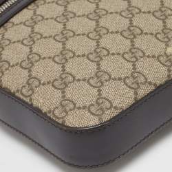 Gucci Beige/Brown GG Supreme Canvas and Leather Messenger Bag
