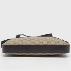 Gucci Beige/Brown GG Supreme Canvas and Leather Messenger Bag