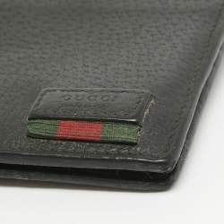 Gucci Black Leather Web Bifold Wallet