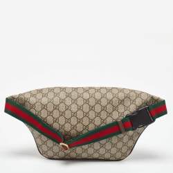 Pre Owned Gucci Beige GG Supreme Canvas Courrier Belt Waist Bag