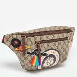 Pre Owned Gucci Beige GG Supreme Canvas Courrier Belt Waist Bag