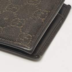 Gucci Dark Brown GG Canvas and Leather Bifold Wallet